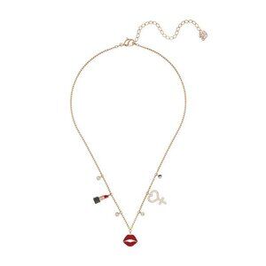 SWAROVSKI MULTI-COLOURED, MIXED PLATING MINE heart & lip & Lipstick NECKLACE